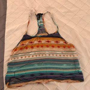 Aztec print super crop tank top